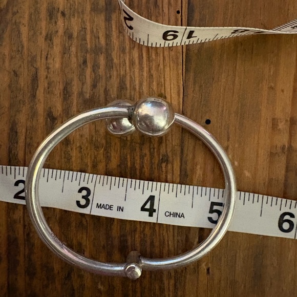 Vintage Taxco Sterling Silver hinged orb bangle bracelet Mexico - Picture 5 of 7